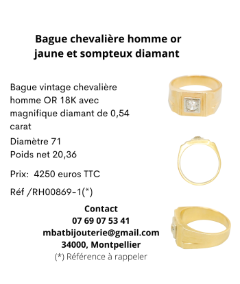 Bague chevalière homme avec diamant Les magasins à Paris et en Île-de-France