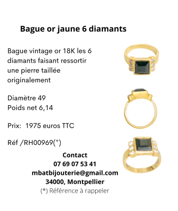 Bague or jaune 750 et 6 diamants store