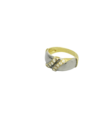 Bague or jaune 750 10 diamants en lignes transversales acheter