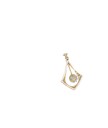 Pendentif en platine 850 et or jaune 750 avec 1 diamant central de 0,36 carat, mobile soldes