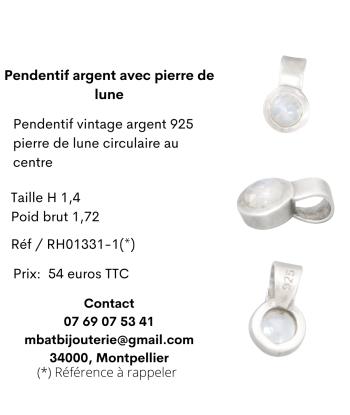 Pendentif argent avec pierre de Lune Jusqu'à 80% De Réduction