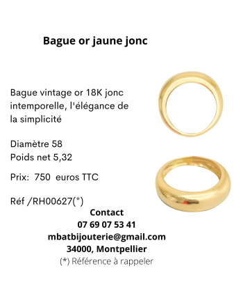 Bague jonc en or jaune 750 Les magasins à Paris