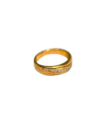 Bague or jaune 750 avec 11 diamants ou a consommer sur place