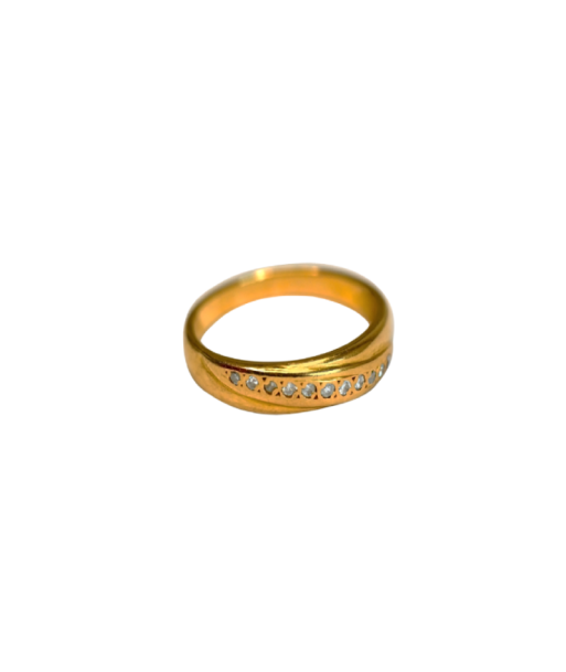 Bague or jaune 750 avec 11 diamants ou a consommer sur place