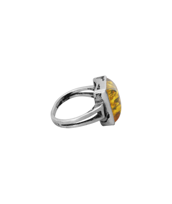 Bague argent 925 avec ambre chamarrée Paris Déstockage Promo