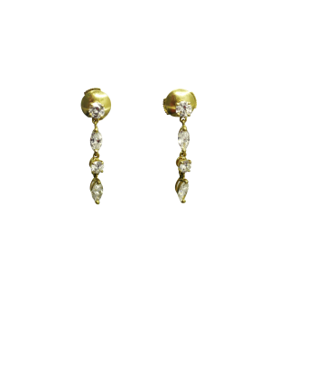 Boucles d'oreille vintages or jaune 750 avec 8 diamants en ligne store