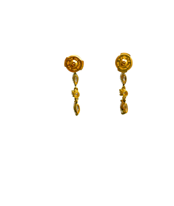 Boucles d'oreille vintages or jaune 750 avec 8 diamants en ligne store