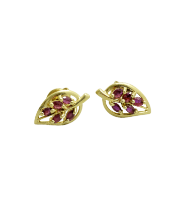 Boucles d'oreille or jaune 750 en forme de feuilles En savoir plus