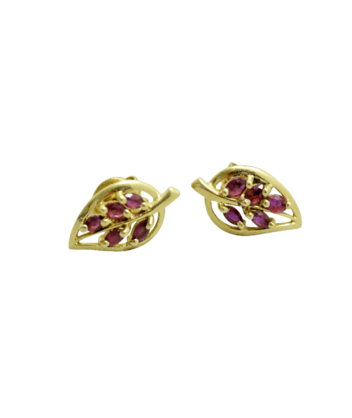 Boucles d'oreille or jaune 750 en forme de feuilles En savoir plus