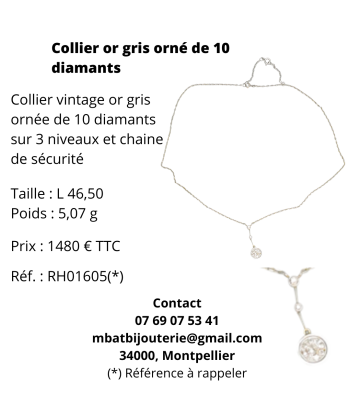 Collier or gris 750 orné de 10 diamants Comment ça marche