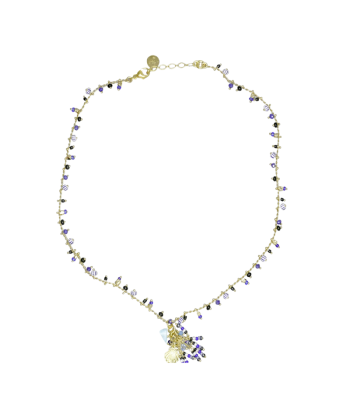 Collier agrémenté de perles bleues Gas St Tropez basket pas cher