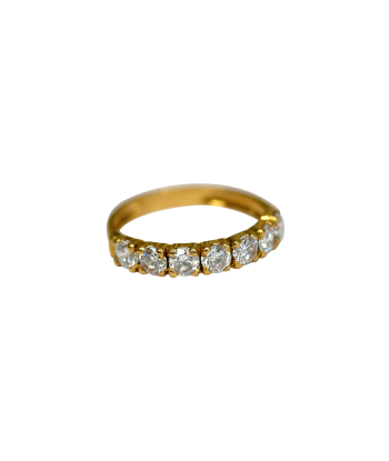 Bague or jaune 750 demie-américaine avec 7 beaux diamants ouvre sa boutique