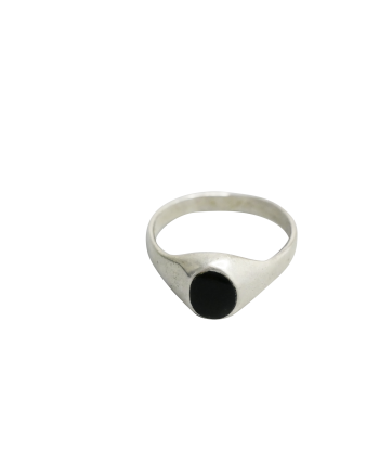 Bague argent 925 chevalière homme avec pierre noire Economisez 