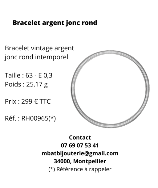 Bracelet argent jonc rond pas cher