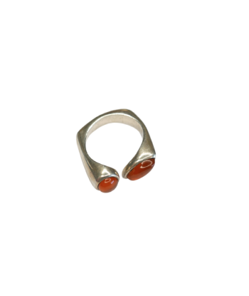 Bague argent carrée asymétrique avec ambre Vous souhaitez 