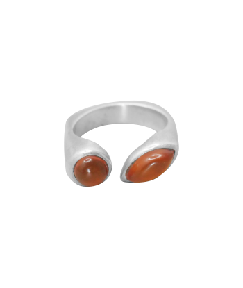 Bague argent carrée asymétrique avec ambre Vous souhaitez 