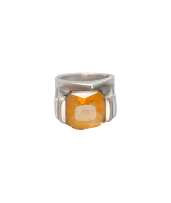 Bague argent avec une magnifique citrine en linge