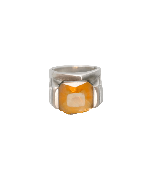 Bague argent avec une magnifique citrine en linge