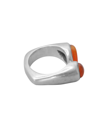 Bague argent carrée asymétrique avec ambre Vous souhaitez 