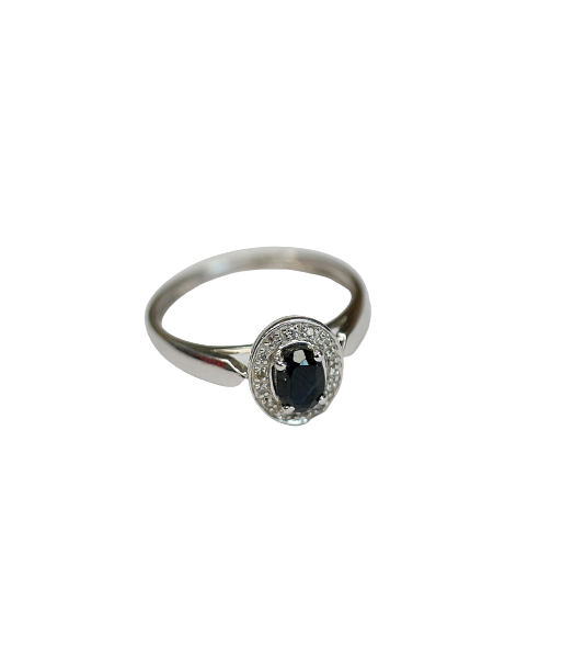 Bague or gris 9k montée d'un saphir À commander