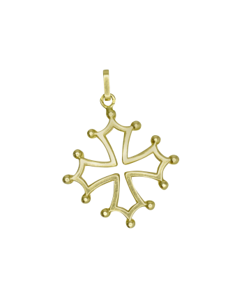 Pendentif or jaune 750 croix du Languedoc pas chere