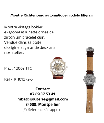 Montre Richtenburg automatique bracelet cuir sélection de produits