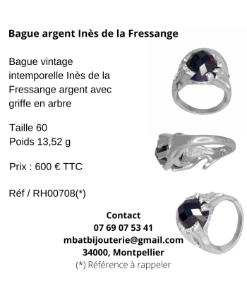 Bague argent Inès de La Fressange en linge