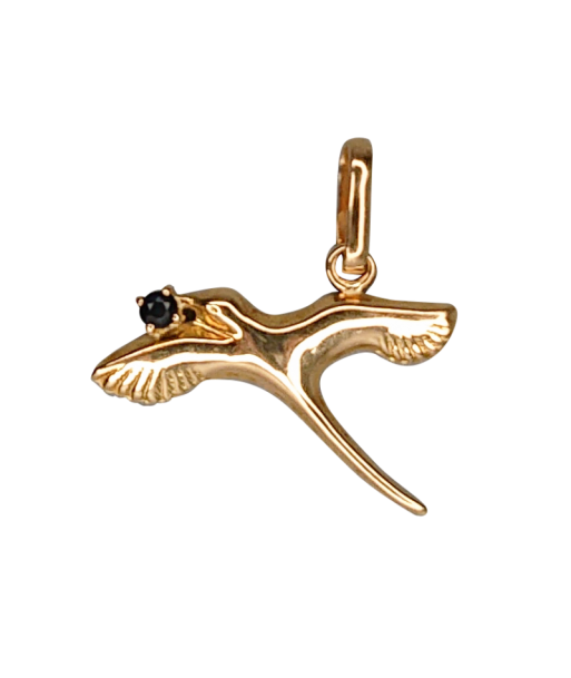 Pendentif or jaune oiseau de paradis or et saphir les ligaments