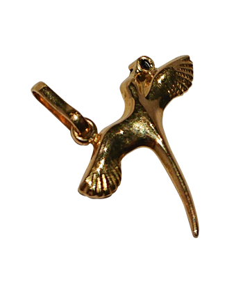 Pendentif or jaune oiseau de paradis or et saphir les ligaments