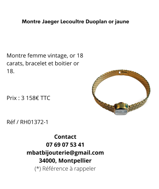 Montre Jaeger Lecoultre Duoplan or jaune En savoir plus