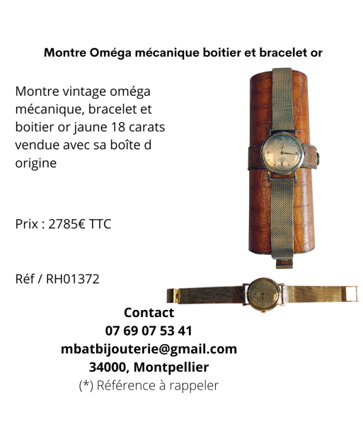 Montre Oméga automatique boitier et bracelet or Comparez et commandez 