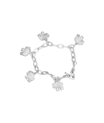 Bracelet argent avec 5 médailles d'éléphants 2023