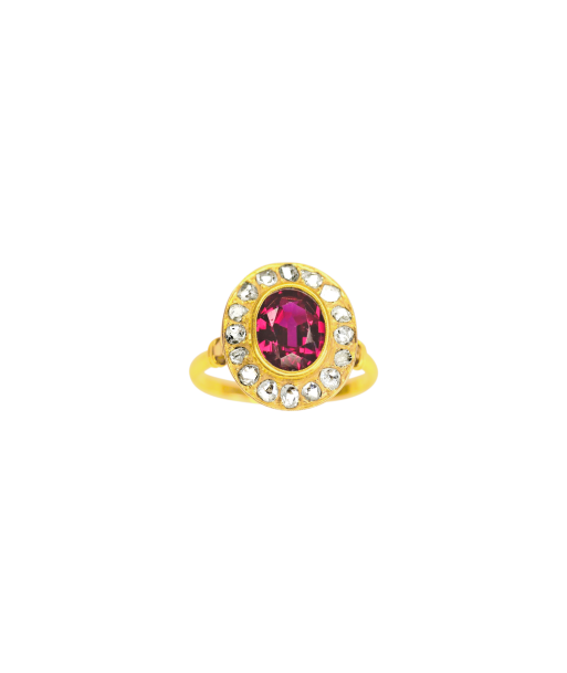 Bague en or jaune 18K avec sublime rubis en linge