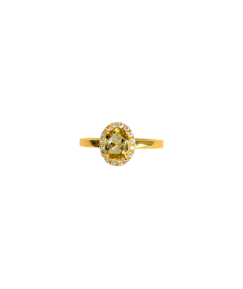 Bague or jaune citrine et diamants 50% de réduction en Octobre 2024