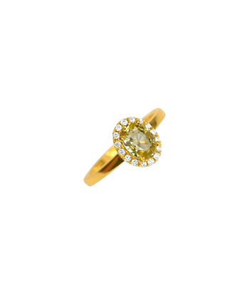 Bague or jaune citrine et diamants 50% de réduction en Octobre 2024