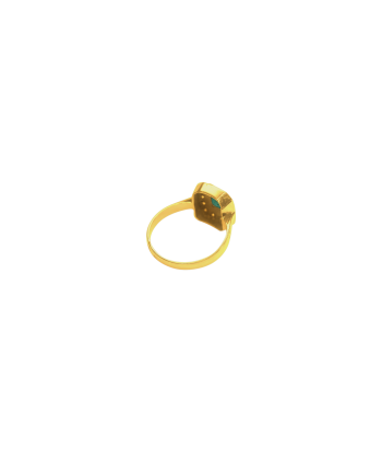 Bague or jaune 18K émeraude et 14 diamants acheter en ligne