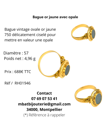 Bague or jaune avec opale français