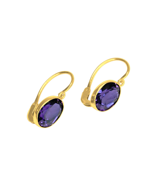 Boucles d'oreille dormeuse or18k avec amethyste Le MVP de beaucoup