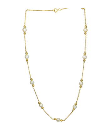 Collier or 18k et perles les ctes