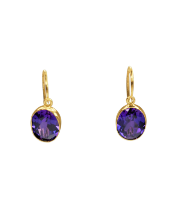 Boucles d'oreille dormeuse or18k avec amethyste Le MVP de beaucoup