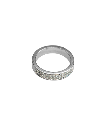 Bague or gris 18k jonc plat 30 diamants votre