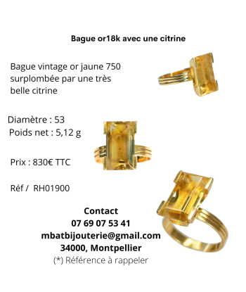 Bague or 18k avec une citrine 2 - 3 jours ouvrés.