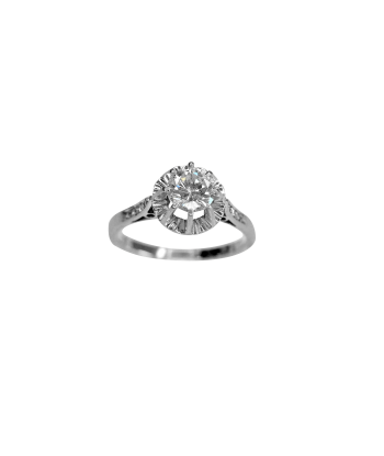 Bague or gris solitaire de votre