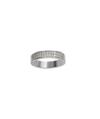 Bague or gris 18k jonc plat 30 diamants votre