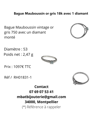 Bague Mauboussin or blanc 18k diamant s'inspire de l'anatomie humaine