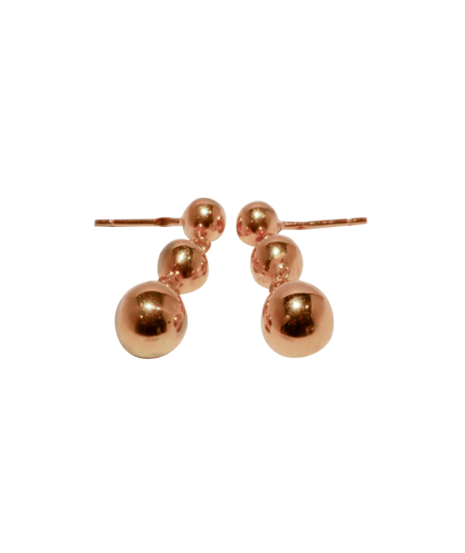 Boucles d'oreille or jaune succession de 3 boules prix pour 