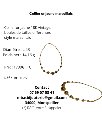 Collier or jaune marseillais vous aussi creer 