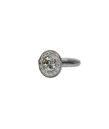 Bague or gris 750 surmontée d'un diamant de 1,01 carat meilleur choix