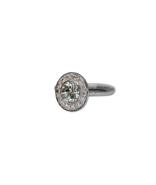 Bague or gris 750 surmontée d'un diamant de 1,01 carat meilleur choix