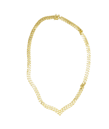 Collier or jaune pointe ornée de 30 diamants du meilleur 